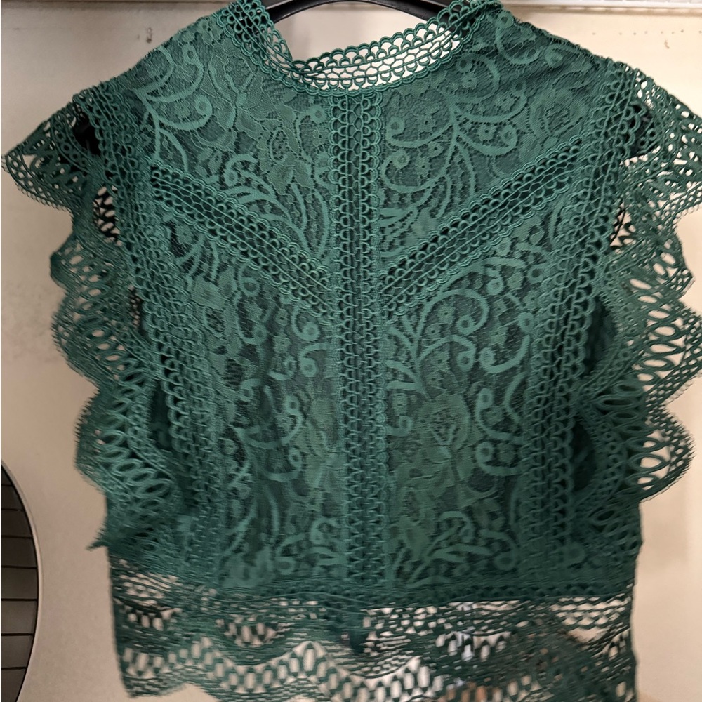 Green Lace Top